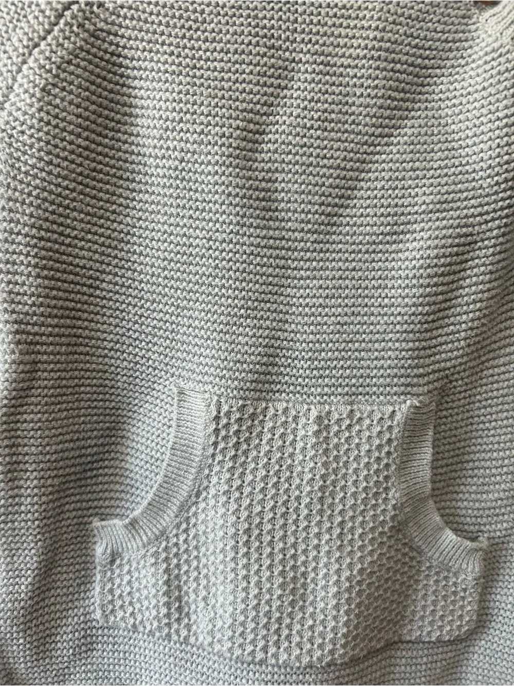 Knit Baby One-Piece Romper in Light Gray